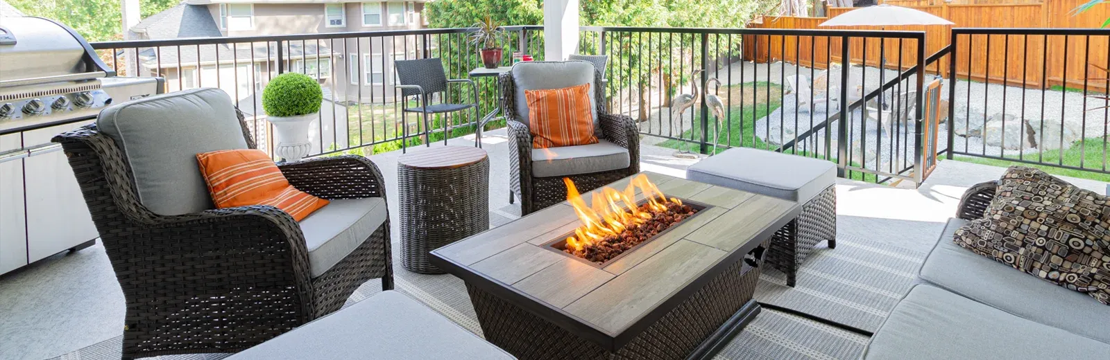 outdoor fireplace and grill